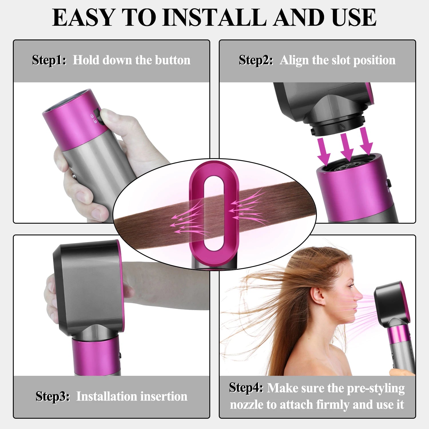 Fast Drying Pre-Styling Dryer Nozzle for Airwrap