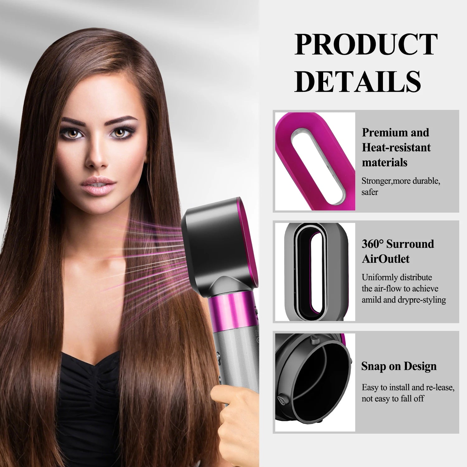 Fast Drying Pre-Styling Dryer Nozzle for Airwrap